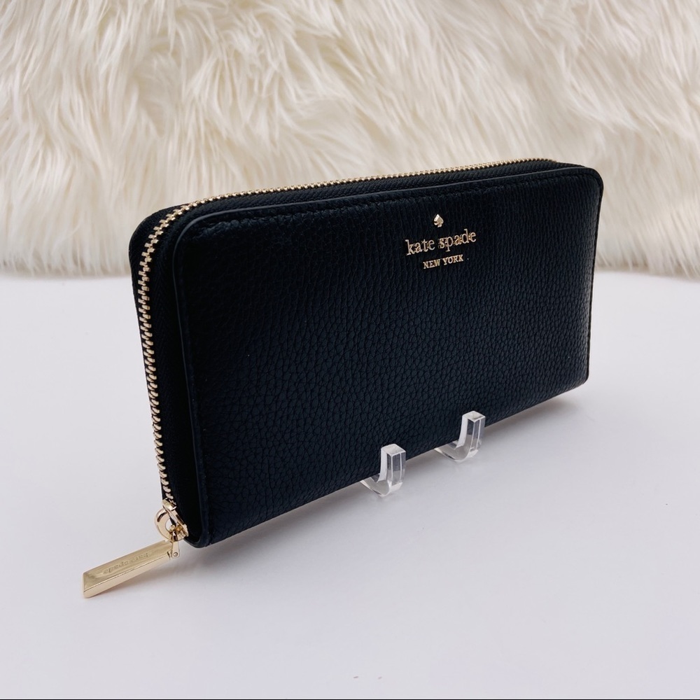 Kate Spade Leila Leather Large Continental Wallet Black - Picture 2 of 5